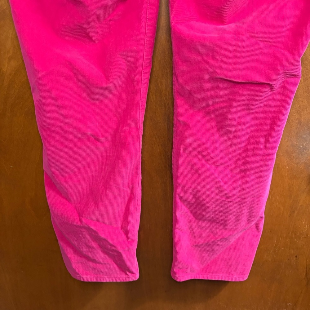 J. Crew Hot Pink High Rise Corduroy Straight Leg Pants 31 Preppy Retro 70s Artsy - Picture 9 of 12
